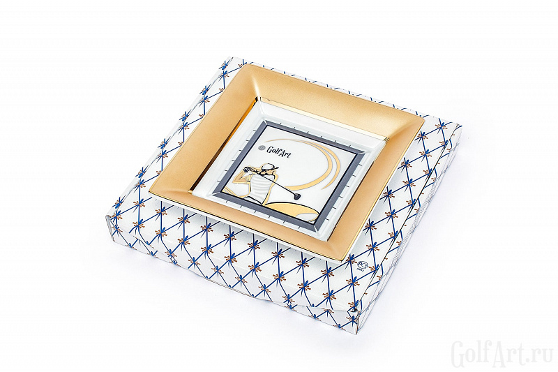 Декоративная подставка подарок гольфисту, тематичный гольф-сувенир; GolfArt