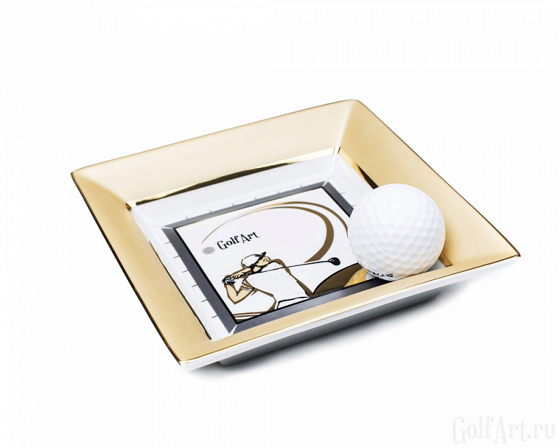 Декоративная подставка подарок гольфисту, тематичный гольф-сувенир; GolfArt