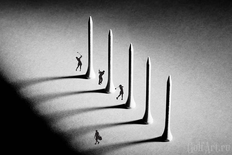 Фотография «Ти» фотография из цикла Black and White, для художественного оформления гольф-клуба/кабинета/офиса; GolfArt