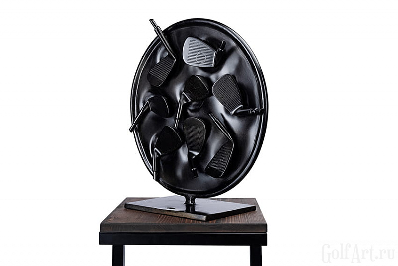 Арт-объект Путь к победе: следы игры. подарок для гольфистов, приз на гольф-турнир, для оформления гольф-клуба; GolfArt