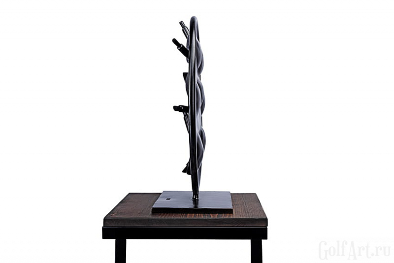 Арт-объект Путь к победе: следы игры. подарок для гольфистов, приз на гольф-турнир, для оформления гольф-клуба; GolfArt