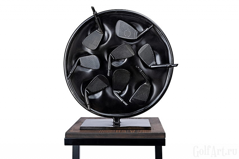 Арт-объект Путь к победе: следы игры. подарок для гольфистов, приз на гольф-турнир, для оформления гольф-клуба; GolfArt