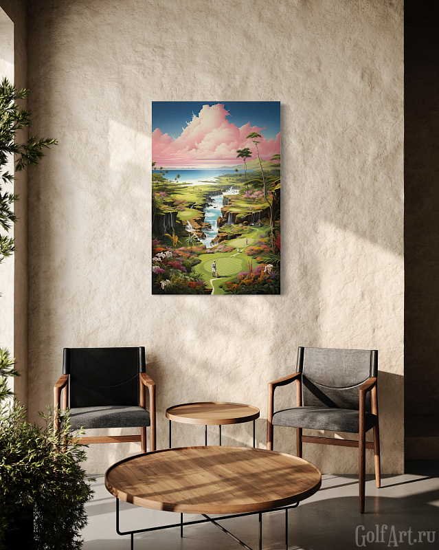 Hole 13 (SOLD) фотография из цикла Человек играет в гольф, для художественного оформления гольф-клуба/кабинета/офиса; GolfArt