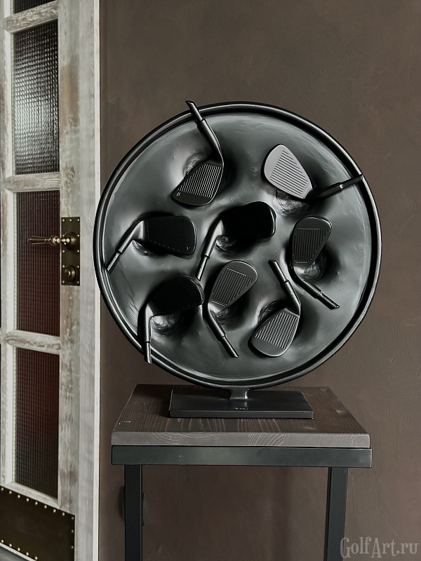 Арт-объект Путь к победе: следы игры. подарок для гольфистов, приз на гольф-турнир, для оформления гольф-клуба; GolfArt