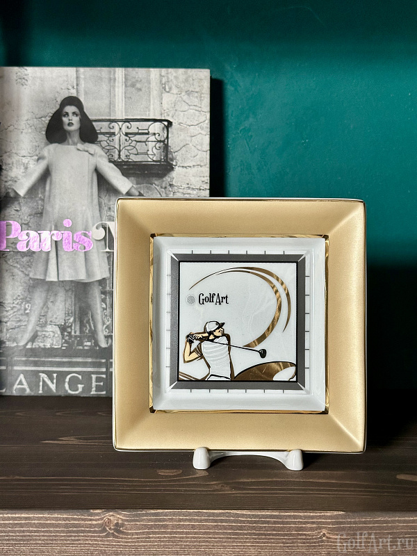 Декоративная подставка подарок гольфисту, тематичный гольф-сувенир; GolfArt