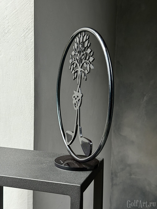 Арт-объект "Единство" (в черном исполнении) подарок для гольфистов, приз на гольф-турнир, для оформления гольф-клуба; GolfArt
