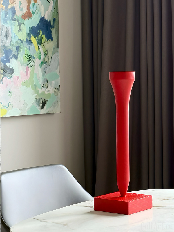 Арт-объект Tee. Красная (матовая) подарок для гольфистов, приз на гольф-турнир, для оформления гольф-клуба; GolfArt