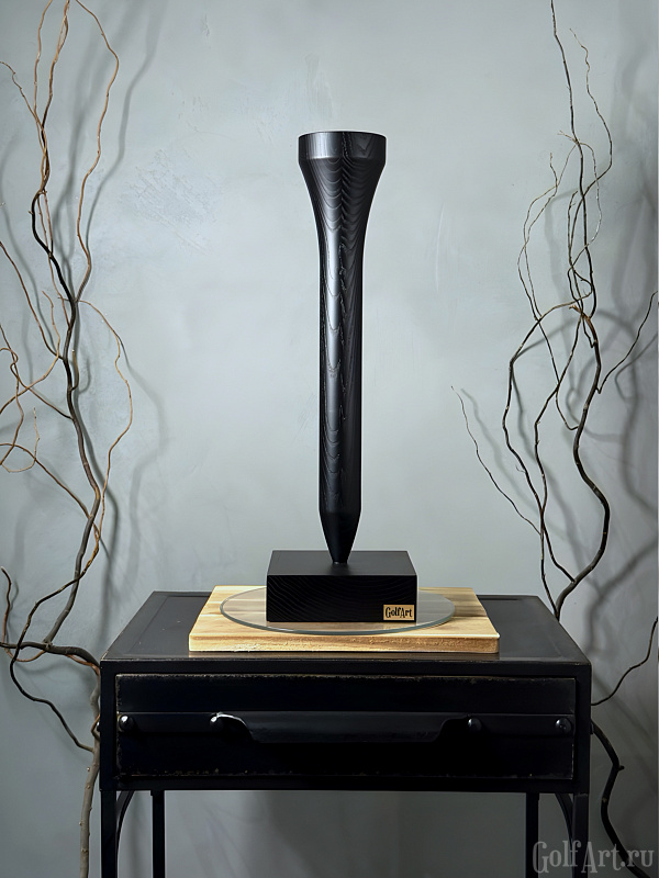 Арт-объект Tee. Черная подарок для гольфистов, приз на гольф-турнир, для оформления гольф-клуба; GolfArt