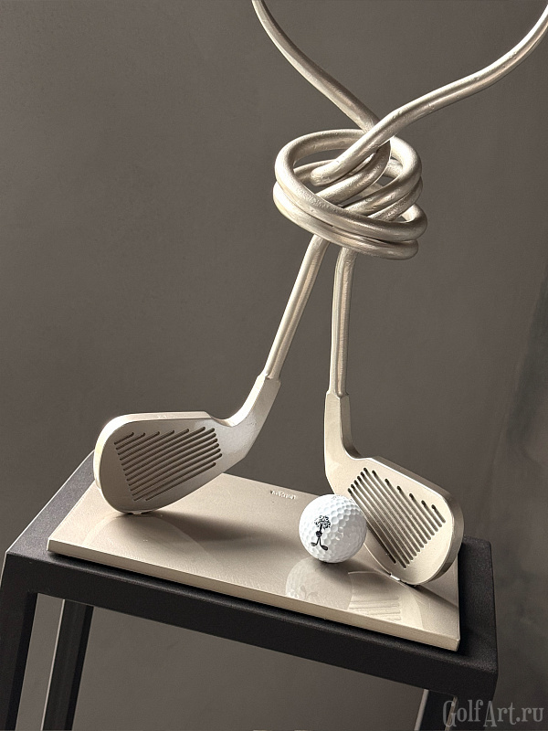 Арт-объект "Притяжение" подарок для гольфистов, приз на гольф-турнир, для оформления гольф-клуба; GolfArt