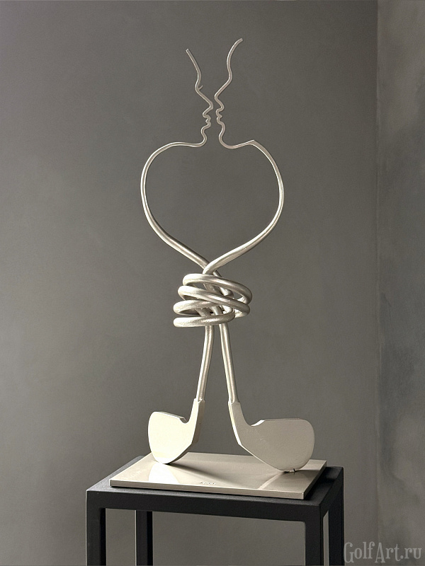 Арт-объект "Притяжение" подарок для гольфистов, приз на гольф-турнир, для оформления гольф-клуба; GolfArt