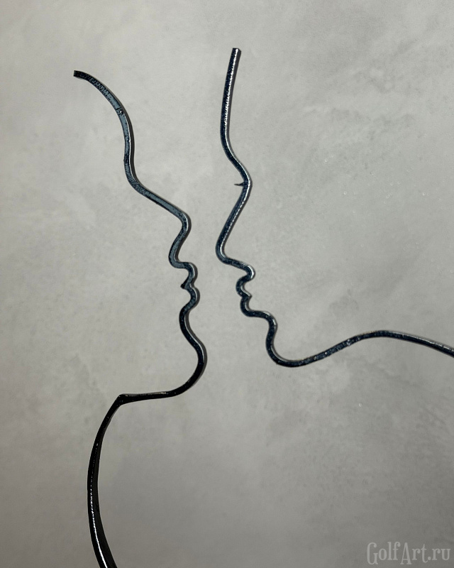 Арт-объект "Притяжение" в черном исполнении подарок для гольфистов, приз на гольф-турнир, для оформления гольф-клуба; GolfArt