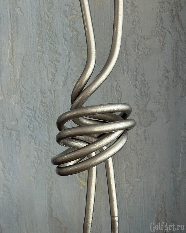 Арт-объект "Связь" (вуды, в серебристом исполнении) подарок для гольфистов, приз на гольф-турнир, для оформления гольф-клуба; GolfArt