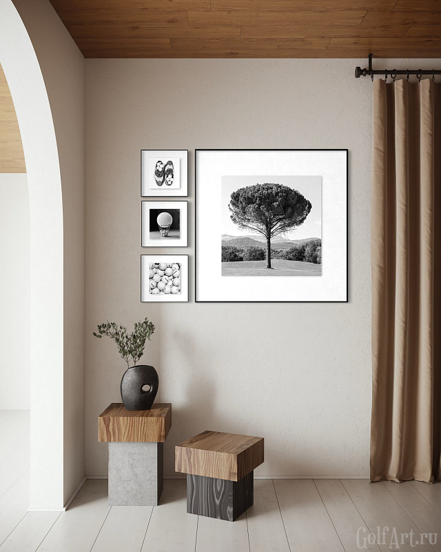 Фотография «Hole 5. Terre Blanche Golf Club» фотография из цикла Black and White, для художественного оформления гольф-клуба/кабинета/офиса; GolfArt