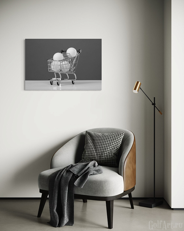 Фотография «Игра, которая всегда с тобой» фотография из цикла Black and White, для художественного оформления гольф-клуба/кабинета/офиса; GolfArt