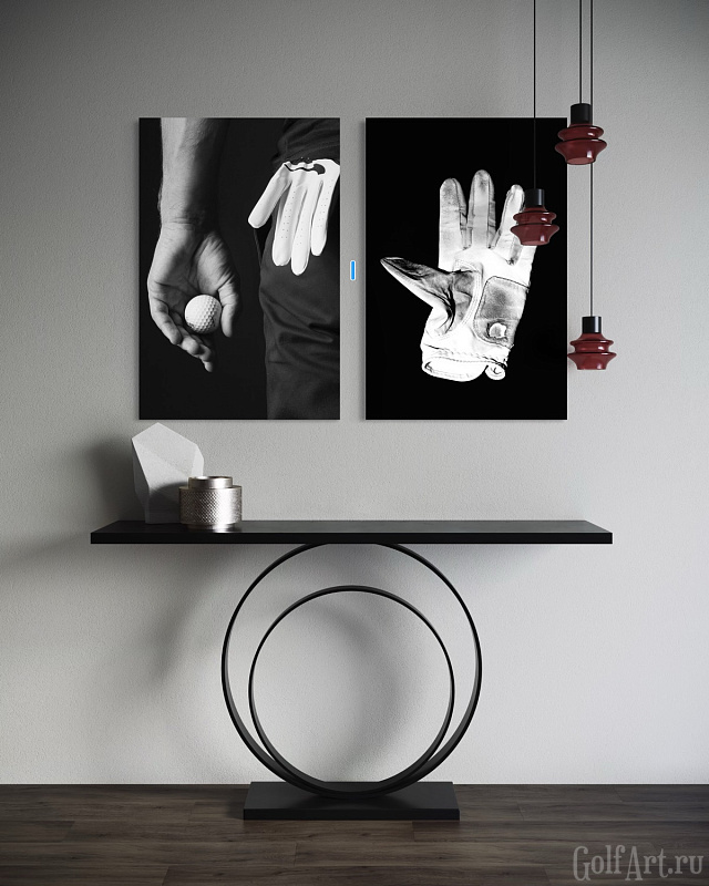 Фотография «Перчатка» фотография из цикла Black and White, для художественного оформления гольф-клуба/кабинета/офиса; GolfArt