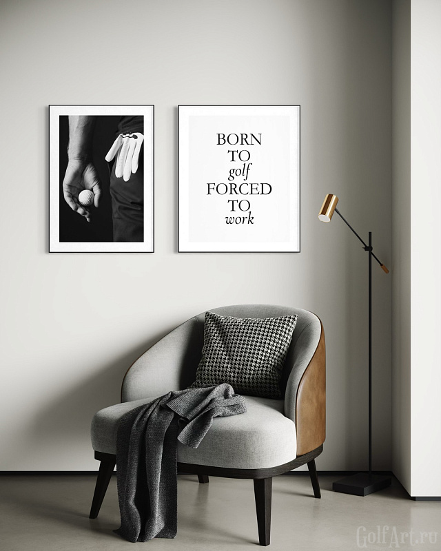 Фотография «В надежных руках» фотография из цикла Black and White, для художественного оформления гольф-клуба/кабинета/офиса; GolfArt
