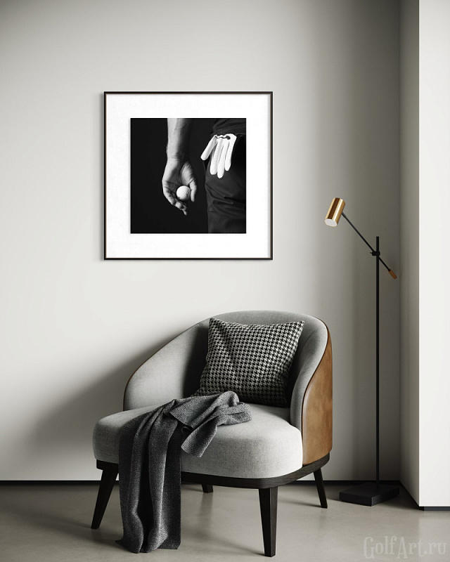 Фотография «В надежных руках» фотография из цикла Black and White, для художественного оформления гольф-клуба/кабинета/офиса; GolfArt