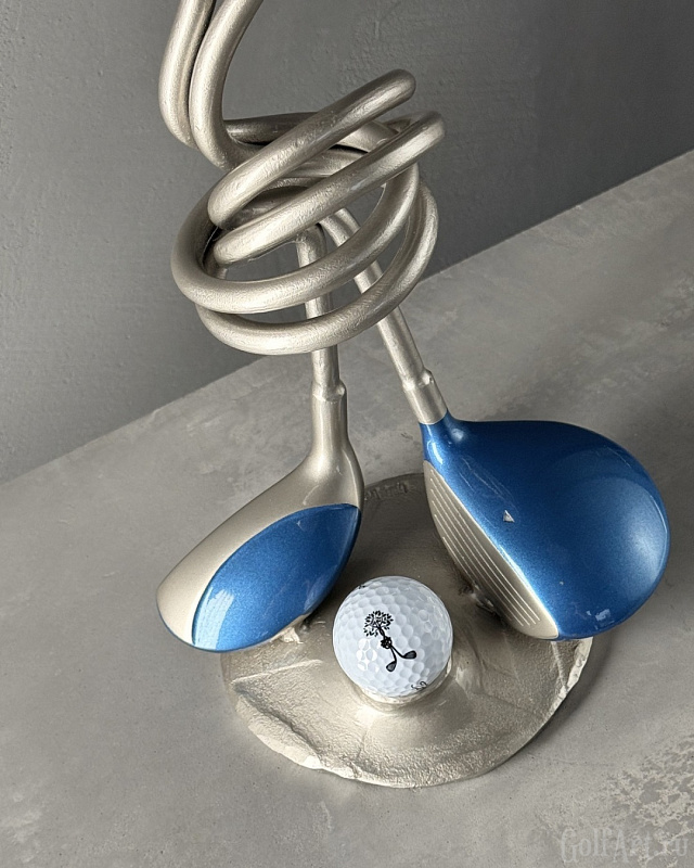 Арт-объект Связь. (Вуды, сохранен оригинальный цвет) подарок для гольфистов, приз на гольф-турнир, для оформления гольф-клуба; GolfArt