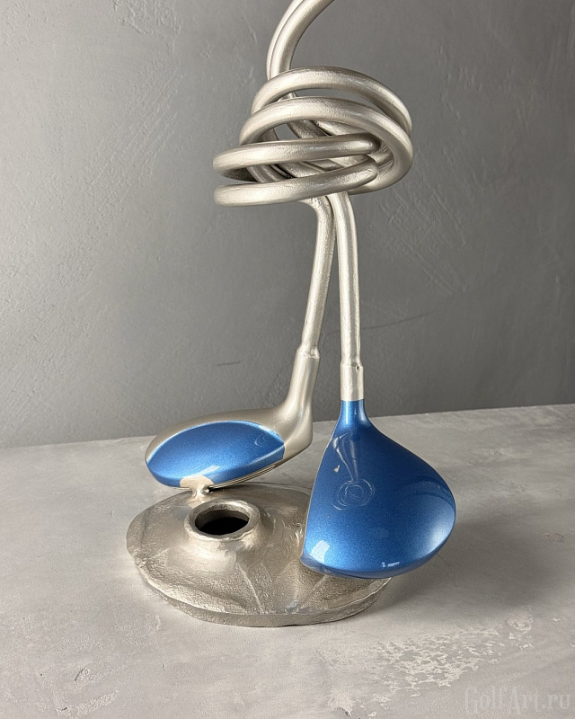 Арт-объект Связь. (Вуды, сохранен оригинальный цвет) подарок для гольфистов, приз на гольф-турнир, для оформления гольф-клуба; GolfArt